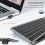 Bluetooth Wireless Keyboard with Touchpad 7-Colors Backlit 2.4G 4