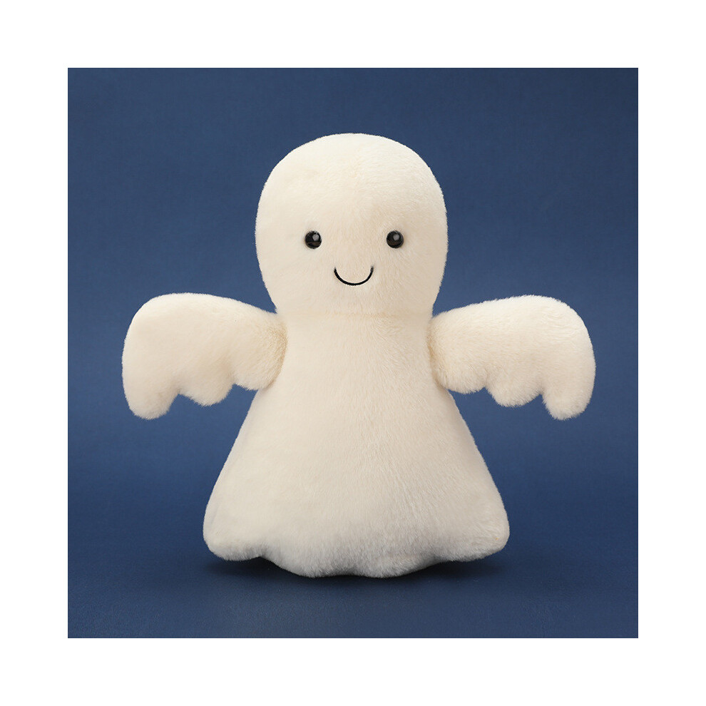 (Ghost, 20cm) Halloween Ghost Cat Crow Owl Pumpkin Plush Toy Stuffed Gift Doll Decoration-image-OPC-PJZ52RT-NEW