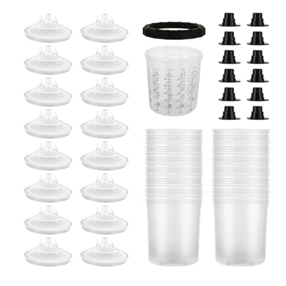 25-Pack Disposable Paint Guncup Liners And Caps System For 4853439489658