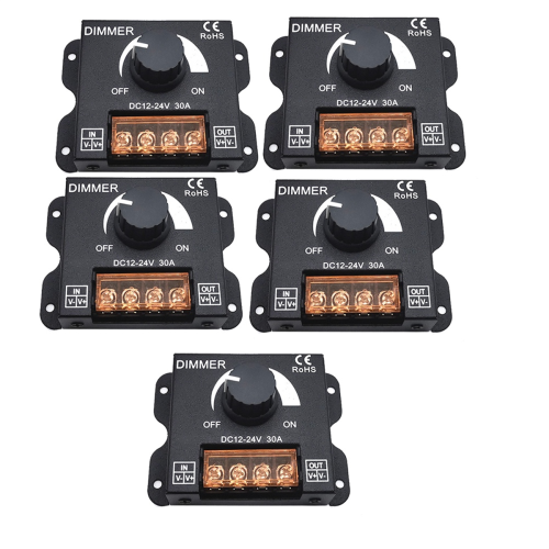 5 τεμάχια διακόπτης LED DC 12V 24V Dimmer Ρυθμιστής τάσης 30A 1