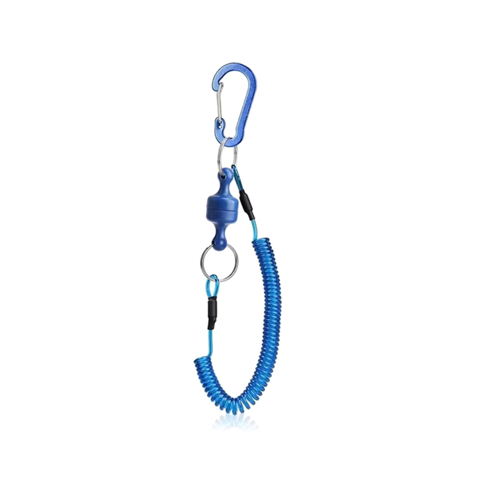 Fishing Strong Magnetic Steel Wire Anti-Iost Coil Lanyard 1.5M-Blue-image-OPC-PJYXCH7-NEW