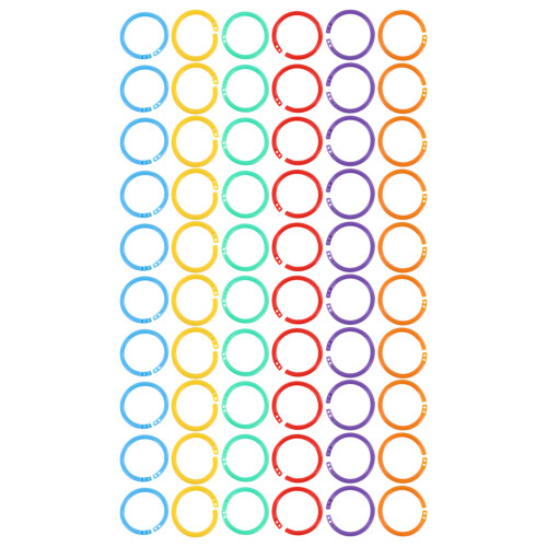 60 Stück bunte PP lose Blattschließringe 35mm Ordnerbuchringe 1