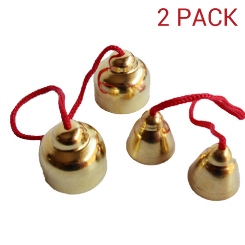 1 Pair Golden Alloy Bell Percussion Knocking Bells
