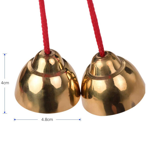 1 Pair Golden Alloy Bell Percussion Knocking Bells 1