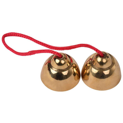 1 Pair Golden Alloy Bell Percussion Knocking Bells 2