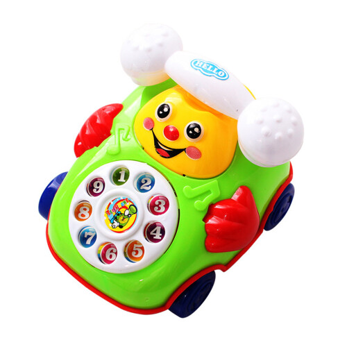 Cartoon Smile Pull Wire Phone Baby Toy Educational