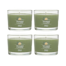 Yankee Candle Semnatura votiva mini lumnare Jar Sage ?i Citrus Scent Soy Natural Soy Blend Lumnare cu fibra naturala de 1,3 oz Jar de sticla (p