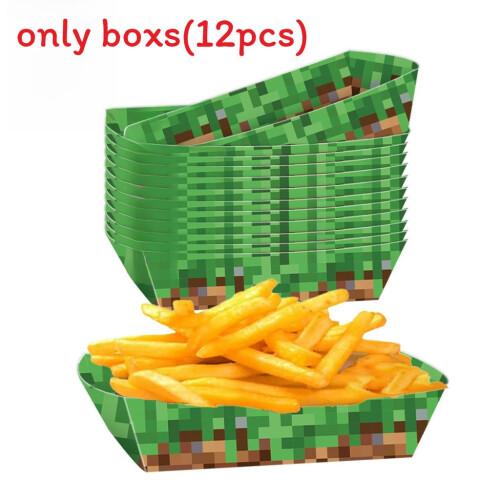 (Fries) Pixel Minecraft Food Box With Fun Design For Kids Parties Celebration And Decor on OnBuy