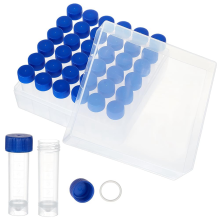 36 de tuburi de plastic de 5 ml cu capace cu filet pentru consumabile de laborator