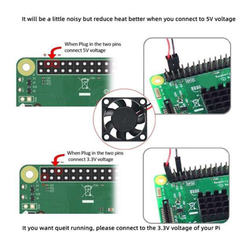 4 stk. børsteløs CPU-køleblæser 3,3V 5V til Raspberry Pi4 Pi3 B+, Pi 3 1