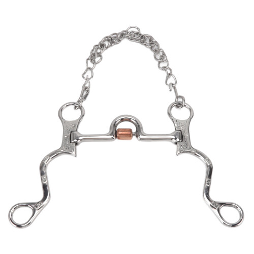 120mm Horse Mouth Snaffle with Chain Stainless 2