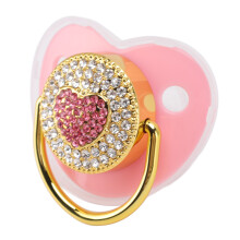 Kleinkind Baby Schnuller Pink Herz mit Strass Stehler Leichte Weiche Beruhigungssauger