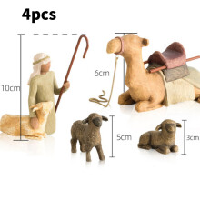 (Shepherd 4pcs)Herderin Model Speelgoed Resine Kerstscene Geschenkset Engel Seizoensgeschenk Cadeau
