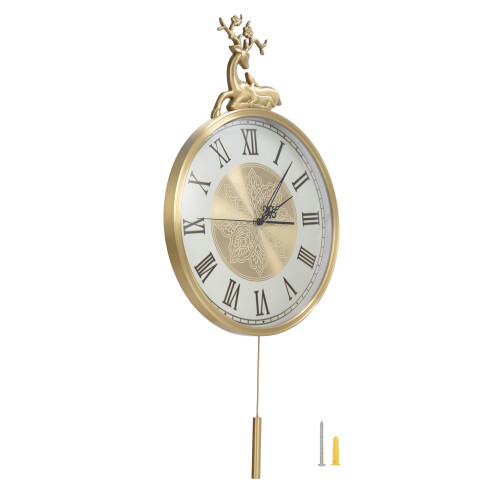 Large Wall Clock Silent Copper European Style 1