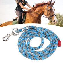 Nylon-Pferdeschleppleine 11,5 ft, reibungsfrei, zugsicher, blau-grau