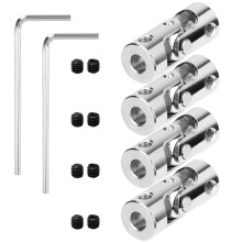 4-pack 4 mm till 4 mm ståluniversalkoppling roterbar modell gör-det-själv-motor