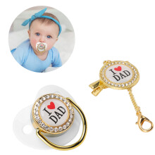 Rhinestone Design Baby Schnuller M für 6-18 Monate BPA-freier Silikon Weiß