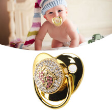 Baby-Nuckel 6-18 Monate Weiches Silikon Bling Antistatisch Golden