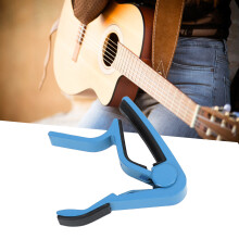 Capo para guitarra de aleación azul con resorte fuerte, 5 púas