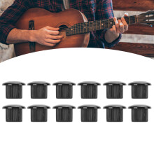Casquillos para clavijas de guitarra acústica Paquete de 12 10 mm plástico negro Piezas de conversión