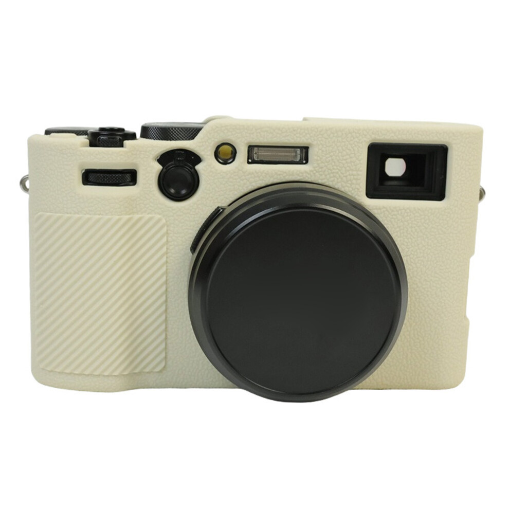 (Beige) For Fujifilm X100vi Soft Silicone Case Litchi Texture Camera Protective Sleeve Beige 6914289057881