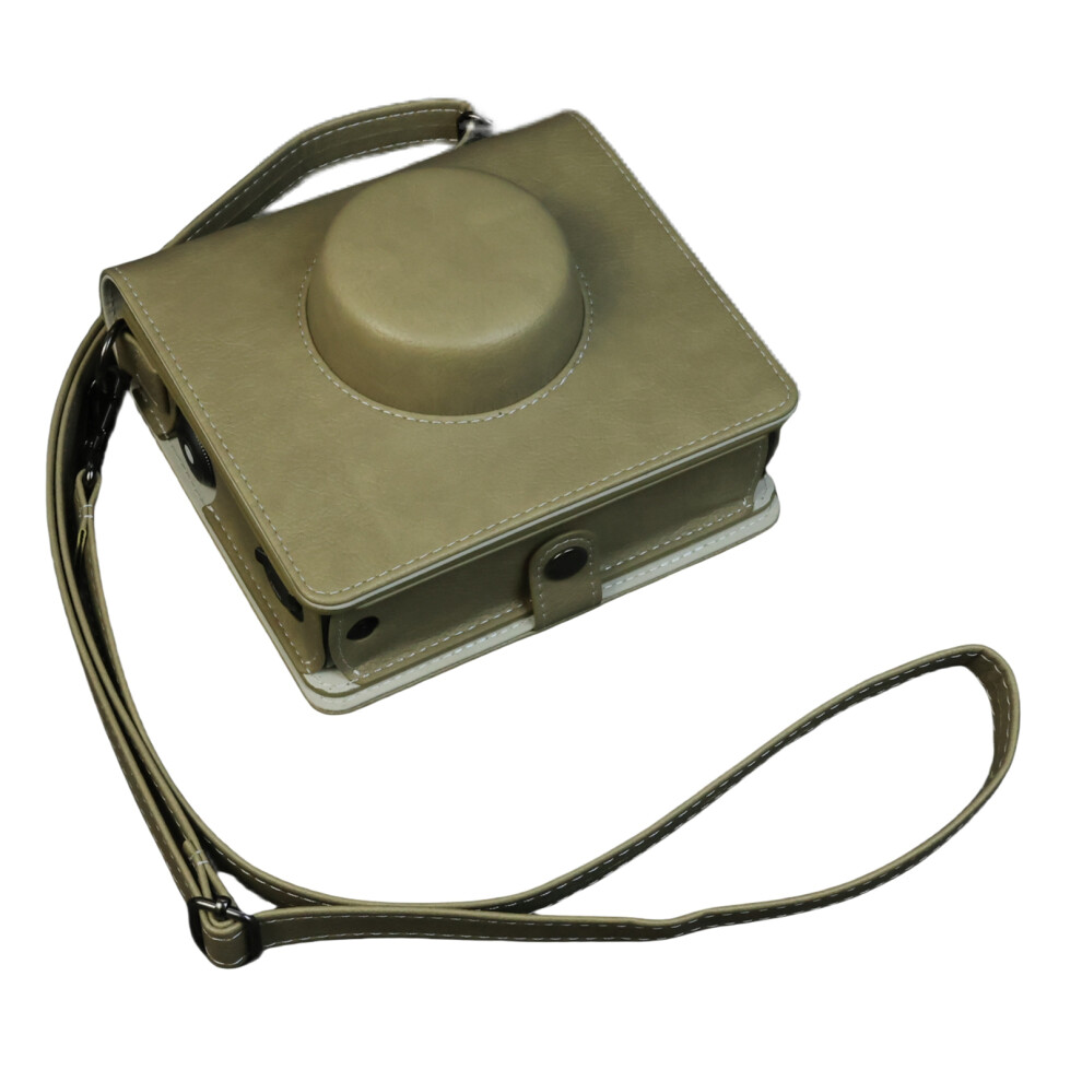 (Khaki) For Fujifilm Instax Wide Evo Camera Case Portable Pu Leather Protective Cover With Shoulder Strap 6914289241686