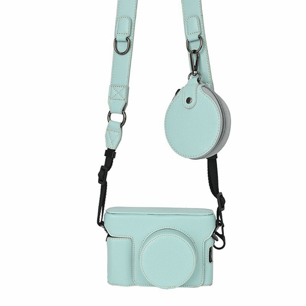 (Baby Blue) For Fujifilm X100VI Camera Case Textured PU Leather Cover with Battery Hole + Strap + Lens Storage Bag-image-OPC-PJZ7PGH-NEW