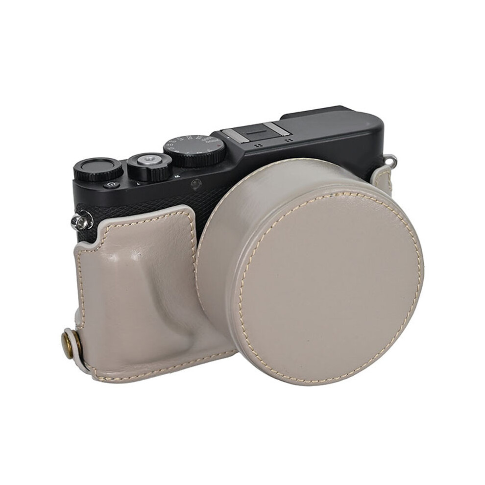 (Grey) For Leica D-Lux 8 Camera Case With Lens Cover Genuine Leather Protective Cover Grey 6914288162678