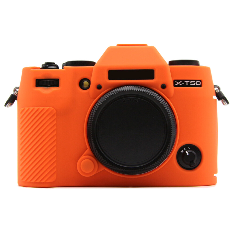(Orange) For Fujifilm X-T50 Silicone Case Anti-Scratch Camera Protective Cover, Glossy Orange 6914281652442
