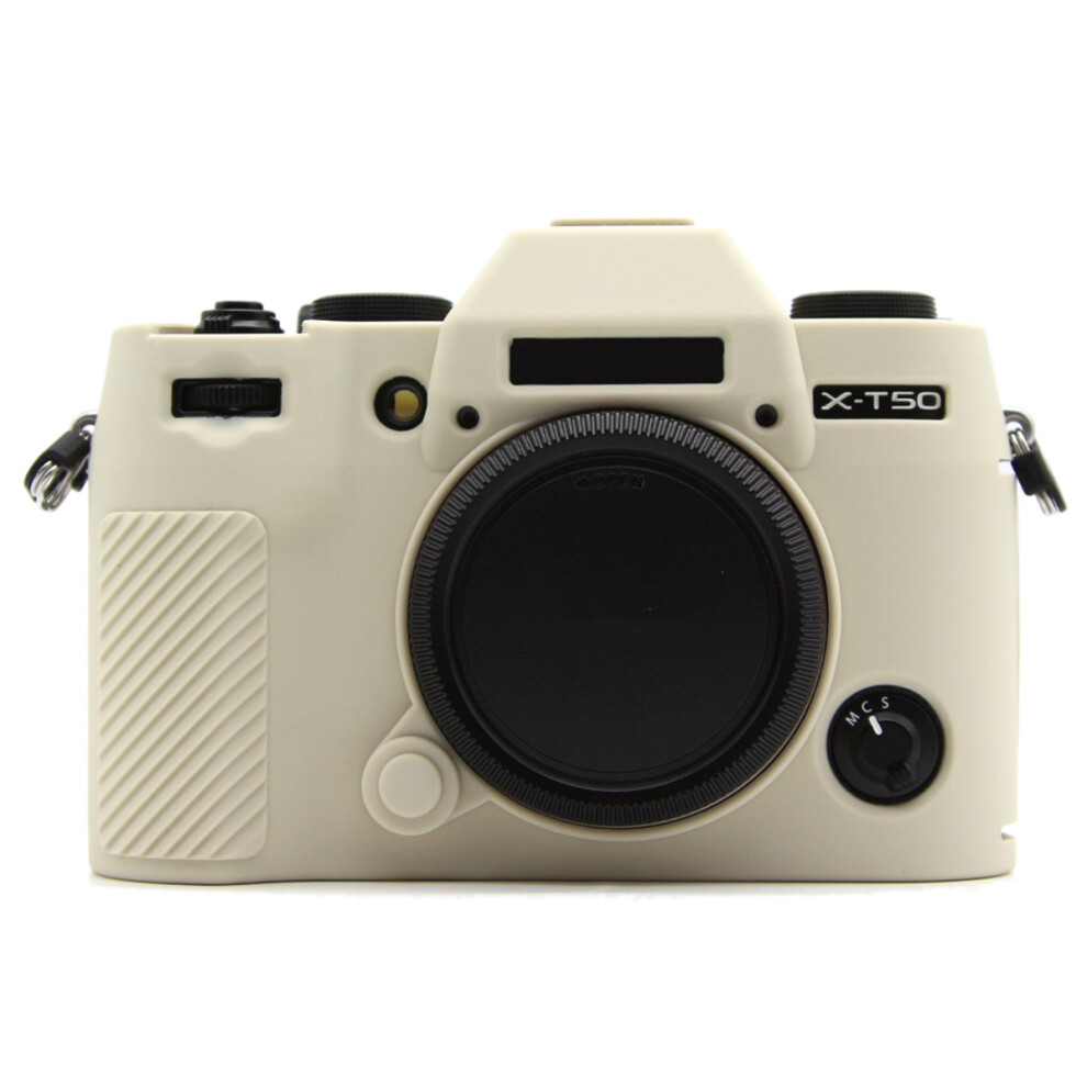 (Beige) For Fujifilm X-T50 Silicone Case Anti-Scratch Camera Protective Cover, Glossy Beige 6914284160708