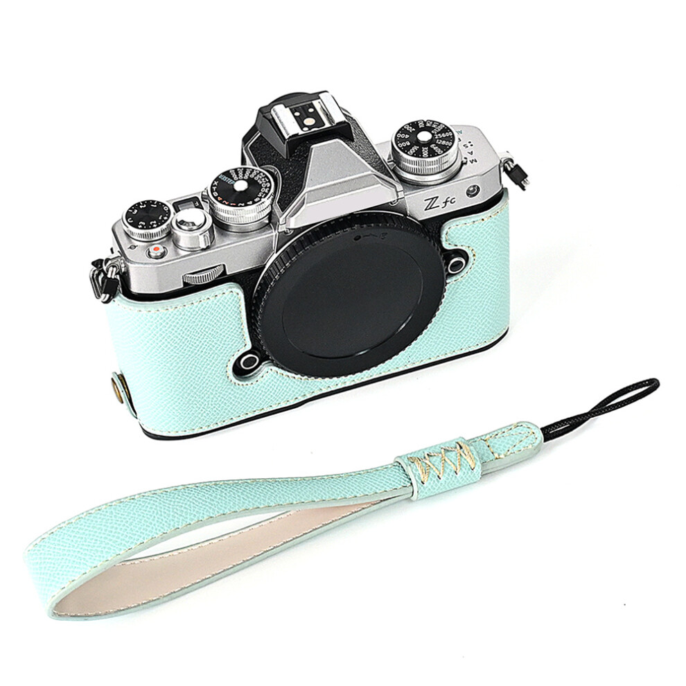 (Baby Blue) Leather Camera Case For Nikon ZFC Bottom Half-Body Camera Cover Anti-Scratch Protector with Hand Grip-image-OPC-PJZ7R8B-NEW