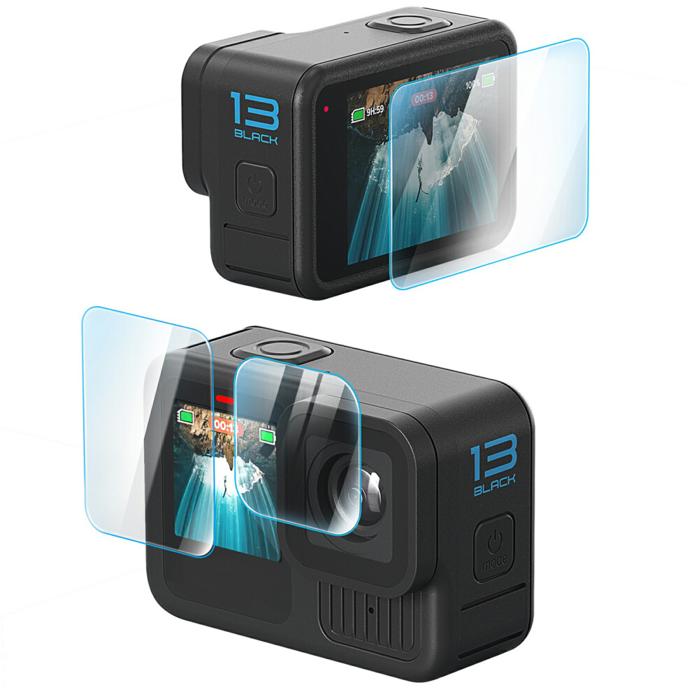 For Gopro Hero 13 Tempered Glass Film Set 2 Front Screen Protector + 2 Main Screen Protector + 2 Lens Protector 6914285082719