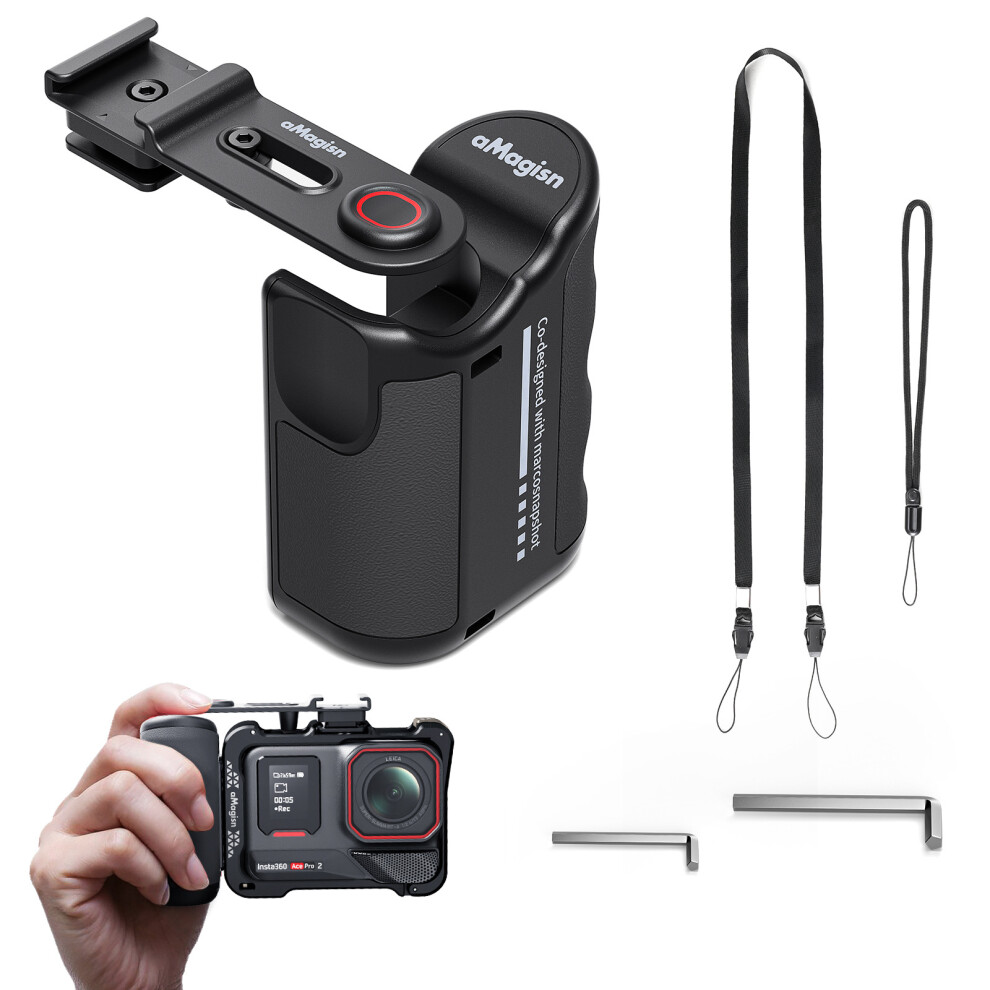 Street Photography Handle For Insta360 Ace Pro / Dji Action / Gopro Hero Series Sports Cameras Comfortable Grip 6914289275629
