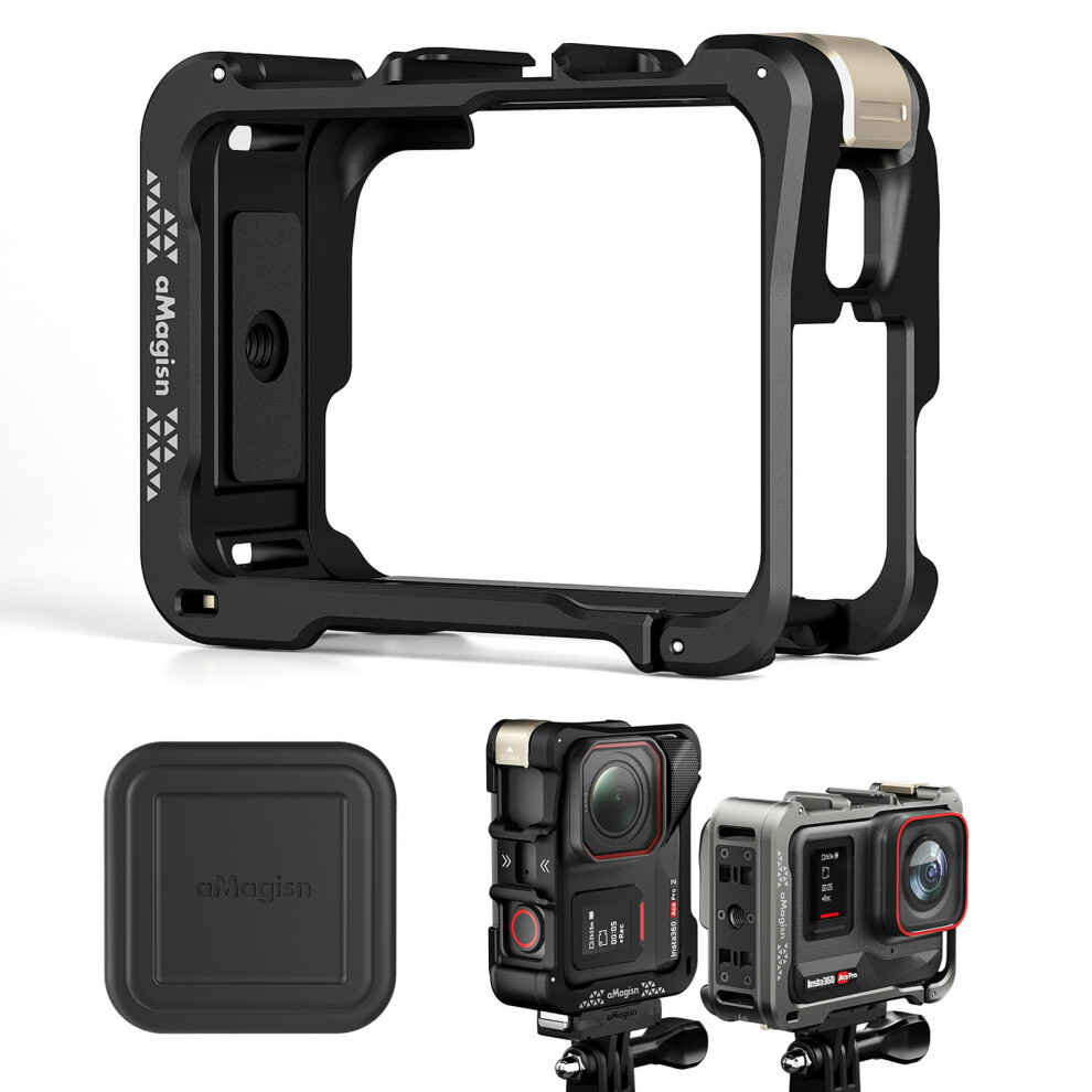 (Black) For Insta360 Ace Pro 2 Quick Release Metal Cage Aluminum Alloy Frame Protective Case-image-OPC-PJZ7RQ7-NEW