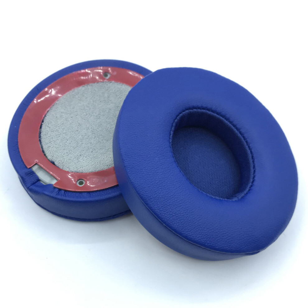 (Blue) 1 Pair For Beats Solo3 / Solo2 Tooth-Compatible Headphone Earpads Pu Leather Earmuff Cushions Blue 6914285328701