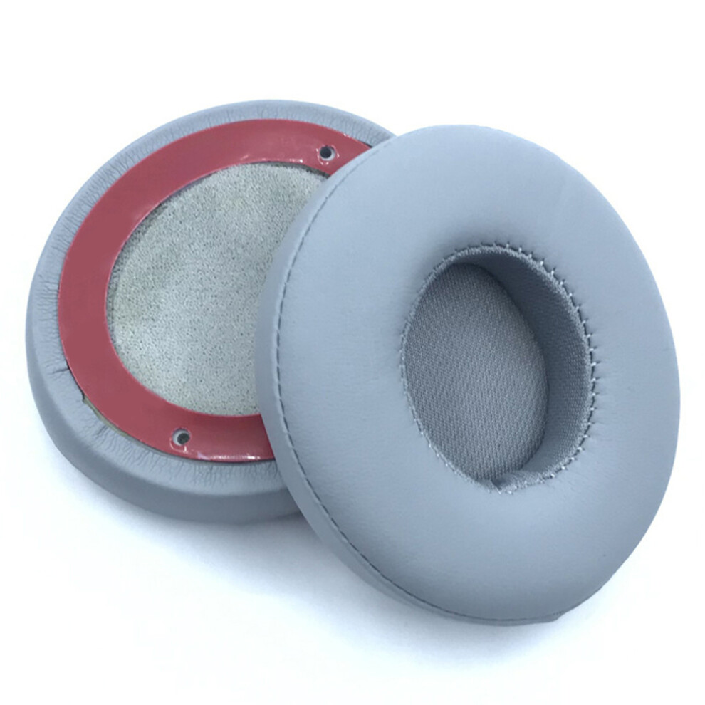 (Grey) 1 Pair For Beats Solo3 / Solo2 Bluetooth-Compatible Headphone Earpads Pu Leather Earmuff Cushions Grey 6914289647938