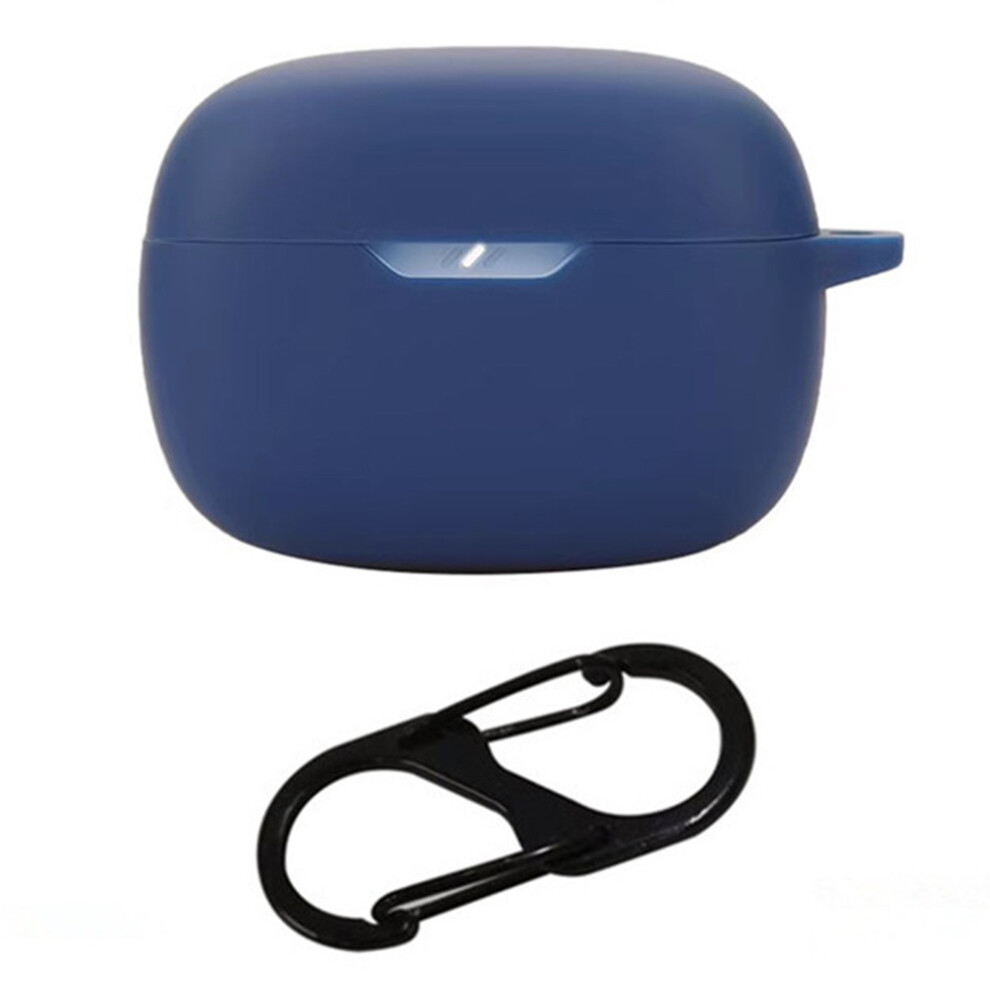 ( Blue) For Jbl Wave Beam 2 Bluetooth-Compatible Earphones Case With Anti Lost Buckle Silicone Protective Cover Dark/Blue 6914286233776