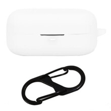 (White) For Bang & Olufsen Beoplay Eleven Bluetooth-compatible Earphones Case with Anti Lost Buckle Silicone Protective Cover