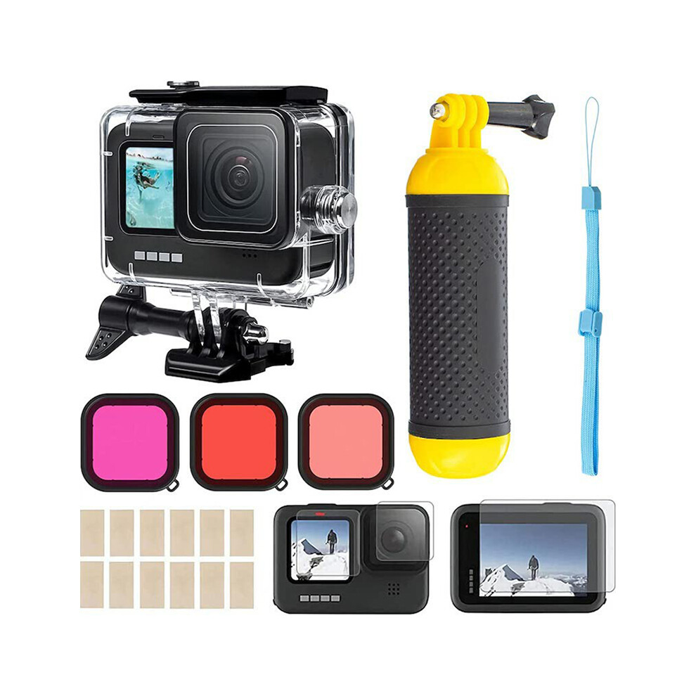 Accessories Kit For Gopro Hero 12 11 10 9 Waterproof Housing Tempered Glass Flim Filters 6914284891770