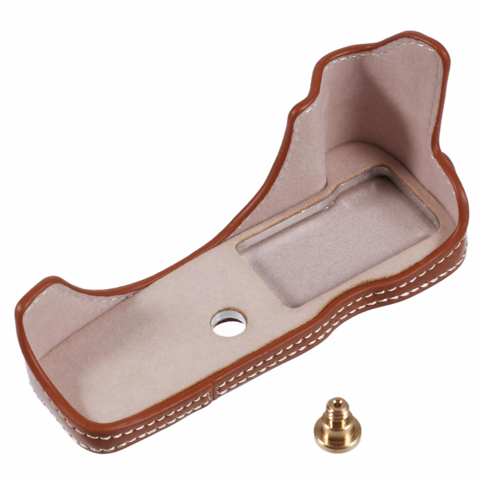 (Brown) For Canon Eos R50 / R100 Camera Half Body Case Pu Leather Bottom Cover With Screw Brown 6914288950480