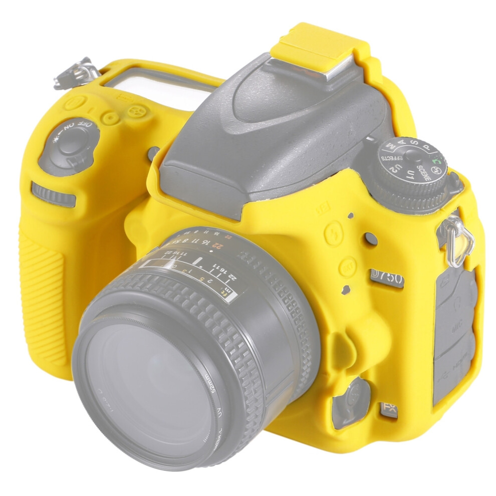 (Yellow) Pu7103 Camera Case For Nikon D750 Soft Silicone Protective Cover Housing Skin Yellow 6914282765219