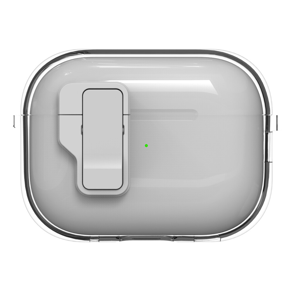 (White) For Apple Airpods Pro Case Clear Crystal Automatic Switch Tpu + Pc Earphone Cover With Hook White 6914281947616