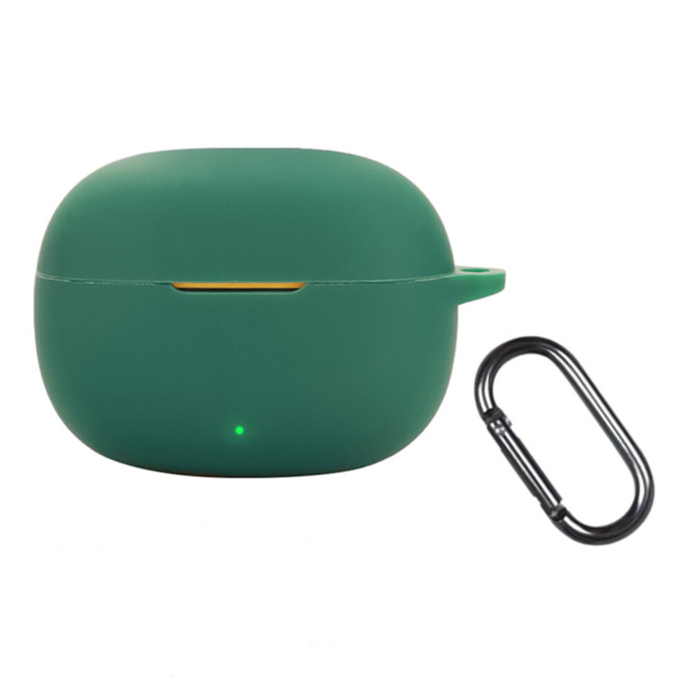 (Blackish ) For Realme Buds T200 Lite Silicone Case Wireless Earphones Protective Cover With Anti-Lost Buckle Green 6914284876982