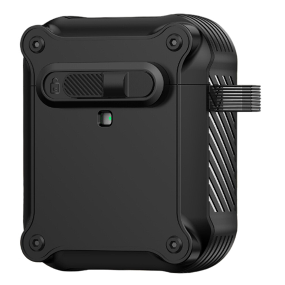 Tpu + Pc Earphone Cover For Apple Airpods With Wireless Charging Case (2019)/Airpods With Charging Case (2019) / (2016) - Black 6914280283074