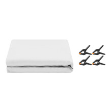 1 x 3m / White Photography Backdrop Set with 4 Clips Polyester Background Screen for Studio / Live Streaming
