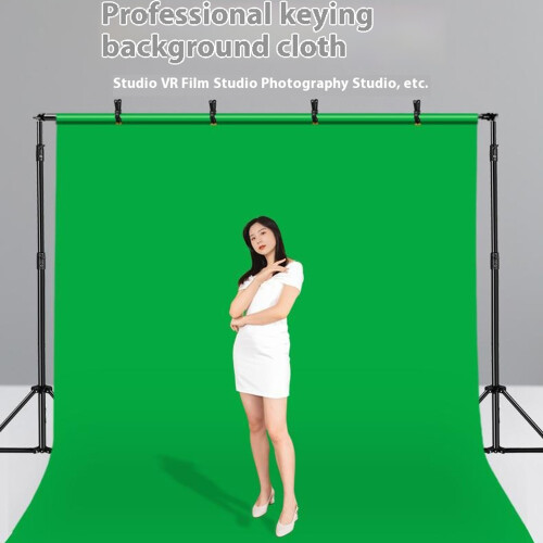 (White) 1 x 1.5m Photography Backdrop Set with 4 Clips Polyester Background Screen for Studio / Live Streaming 2