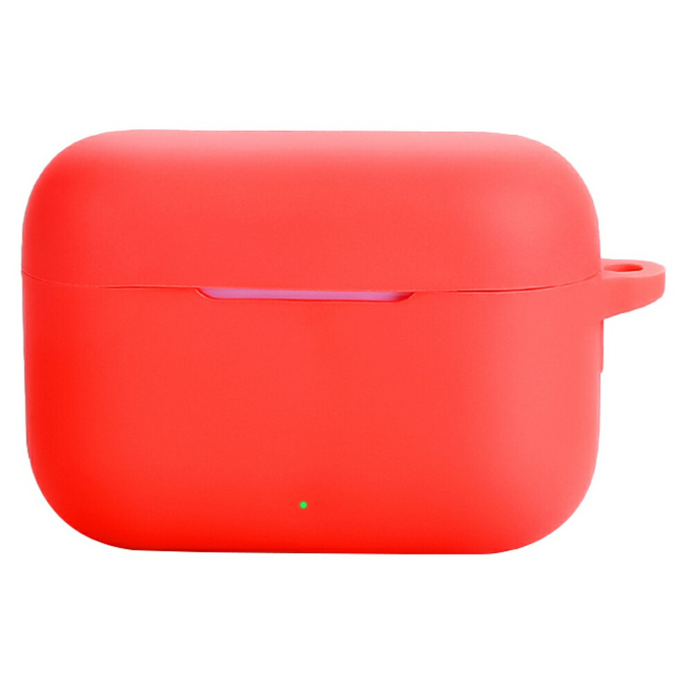 (Red) For Realme Buds T200 Wireless Earphones Silicone Case Protective Cover With Anti-Lost Hanging Buckle Red 6914284777920