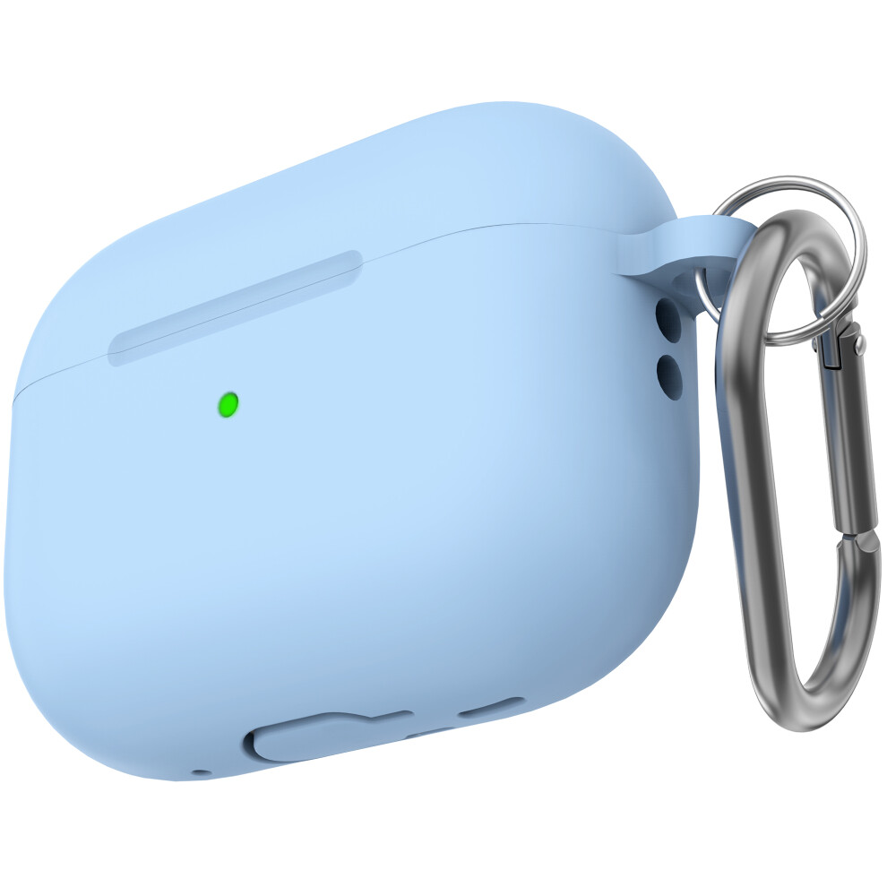 (Sky ) Cs14 For Airpods Pro 2 Silicone Case Earphone Protective Cover With Carabiner / Lanyard Blue 6914289957969