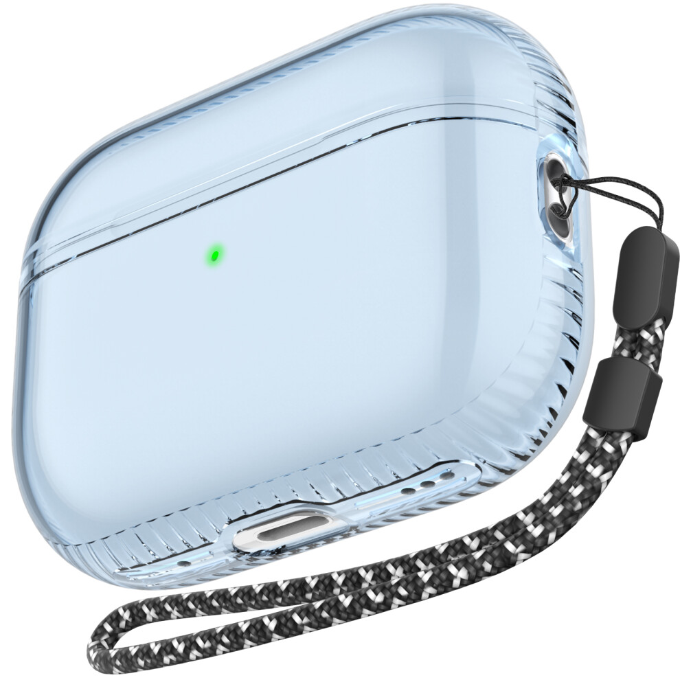 Wg94-2 For Airpods Pro 2 Transparent Tpu Case Wireless Tooth Earphone Shockproof Protective Cover - Transparent Blue 6914286577665