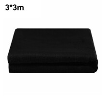 (Black) Photography Backdrop 3 x 3 Meter 120g Polyester Cloth Studio Background Screen for Live Streaming / Photo Shooting